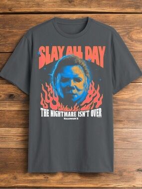 Men's Gray 'Slay All Day' Graphic Tee - Halloween II Inspired